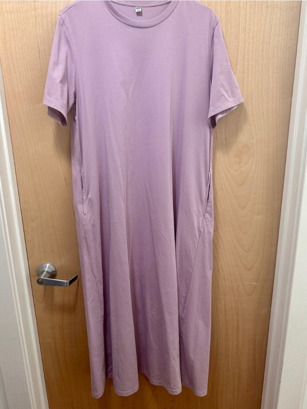 Uniqlo Lilac Short-Sleeve Maxi Dress with Pockets
